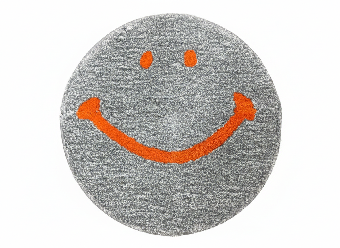 MIYOSHI RUG x SECOND LAB. SMILEY FACE RUG (GRAY) – secondlab
