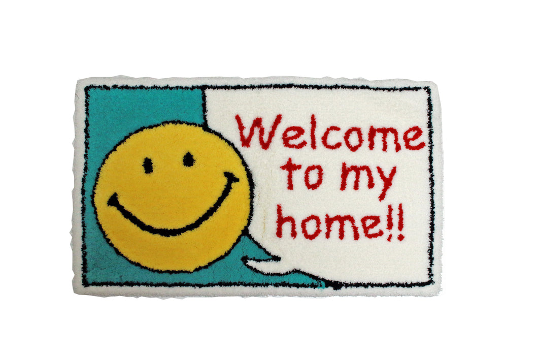 SMILE WELCOME RUG (green)