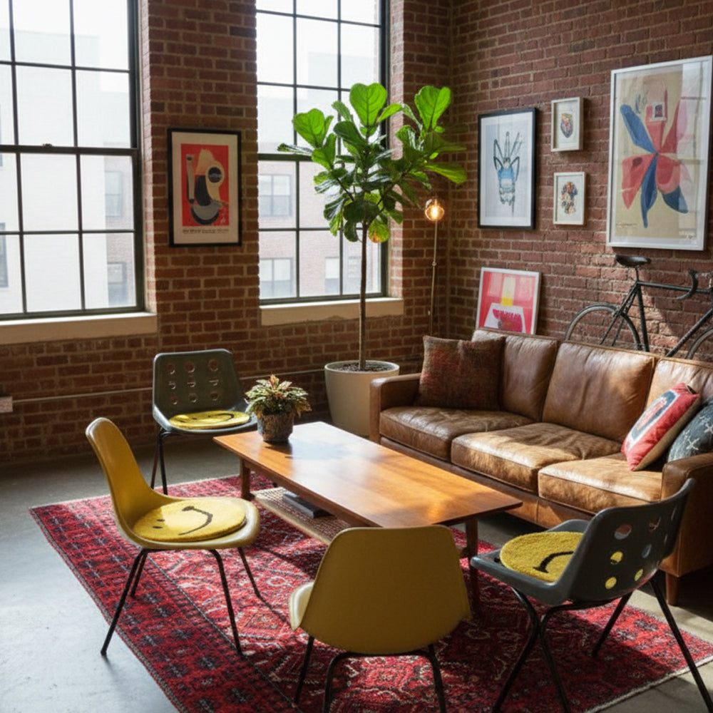 MIYOSHI RUG x SECOND LAB. SMILEY FACE CHAIR RUG